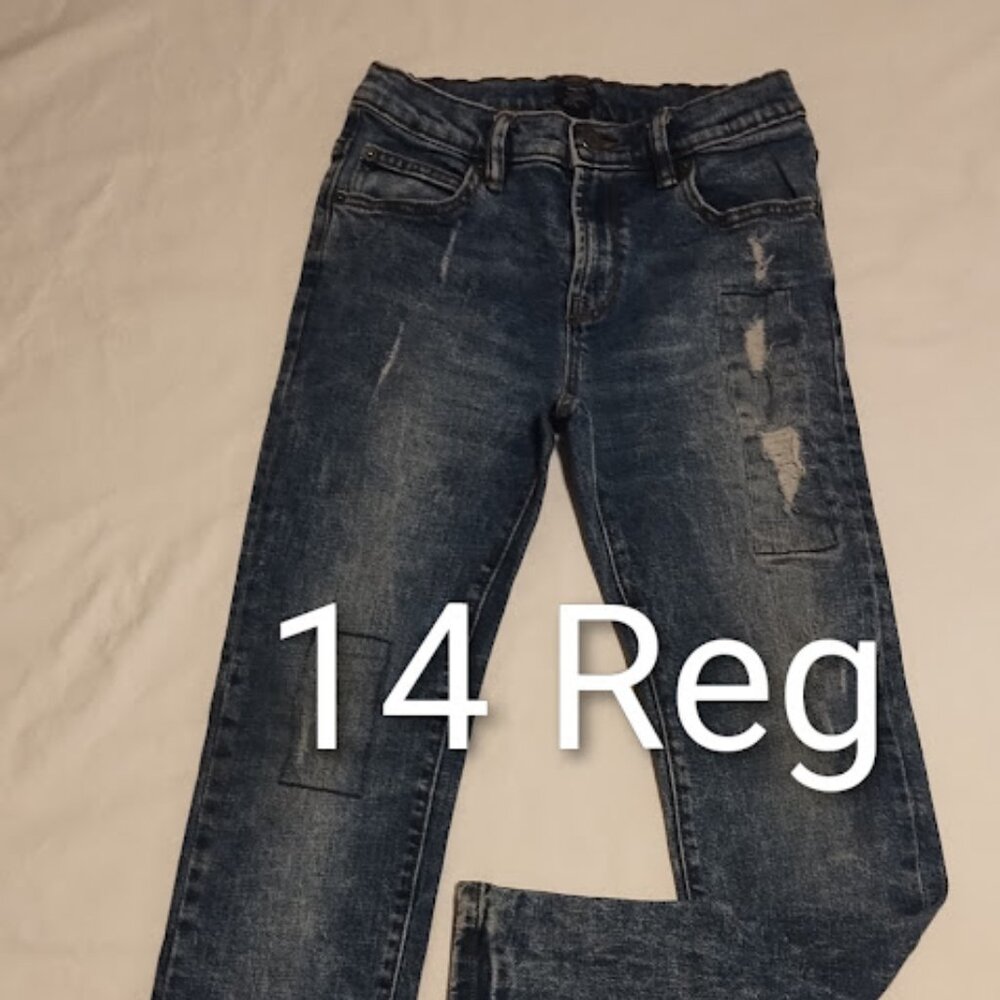 Gap Kids Skinny Jeans Boys Size 14 Regular Distressed Adustable Waist Denim